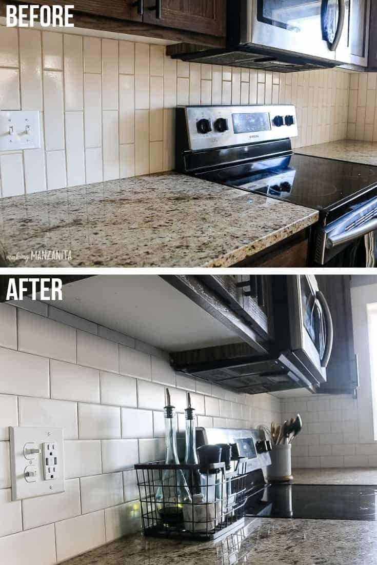 Before and after kitchen view